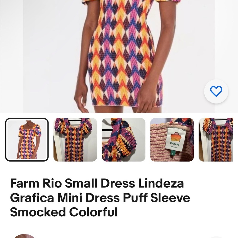 Farm Rio Colorful Puff Sleeve Mini Dress - Picture 5 of 9
